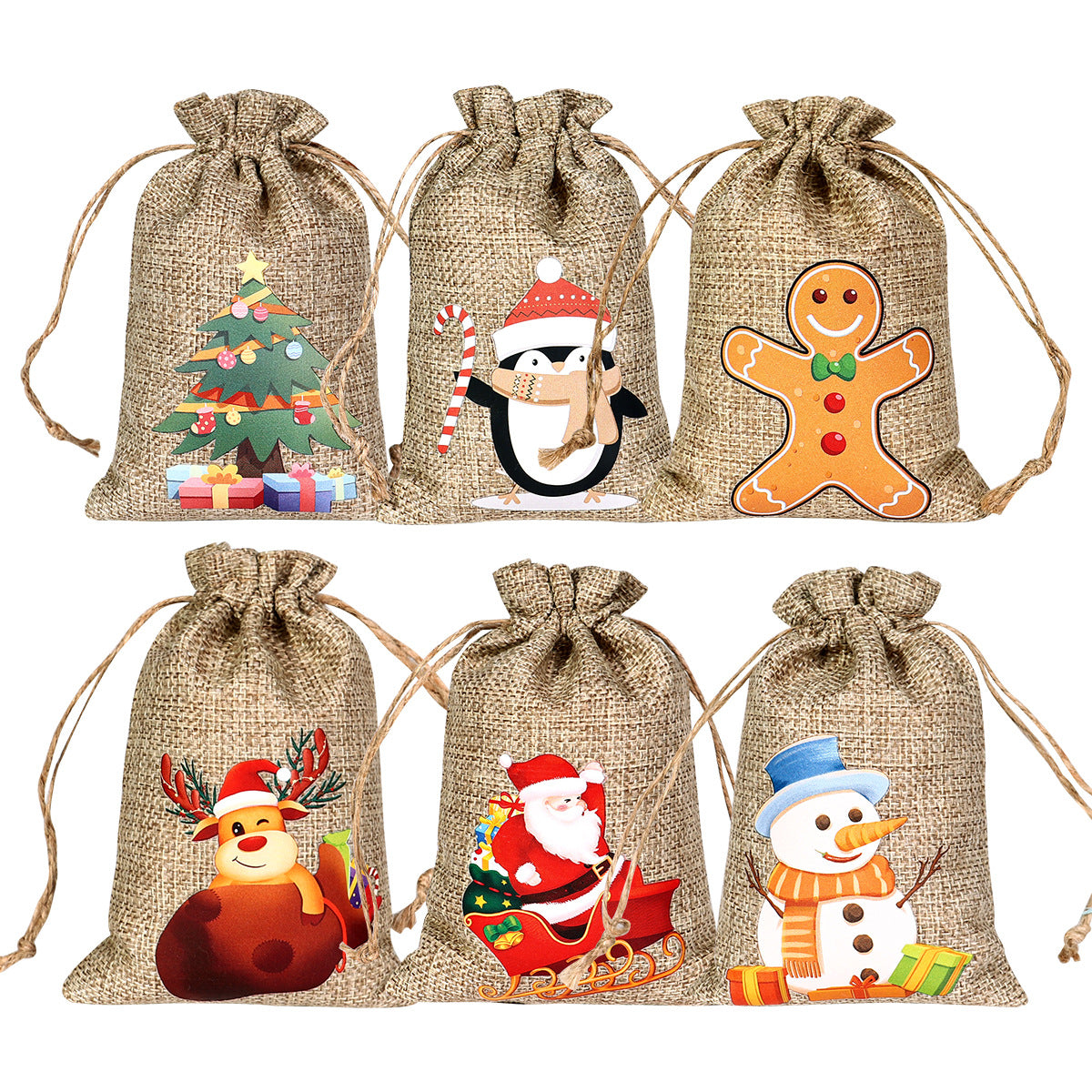 Christmas linen bag
