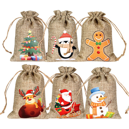 Christmas linen bag