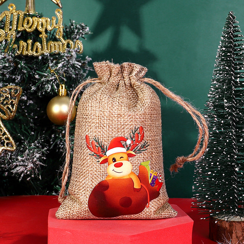 Christmas linen bag