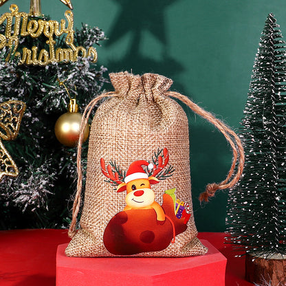 Christmas linen bag