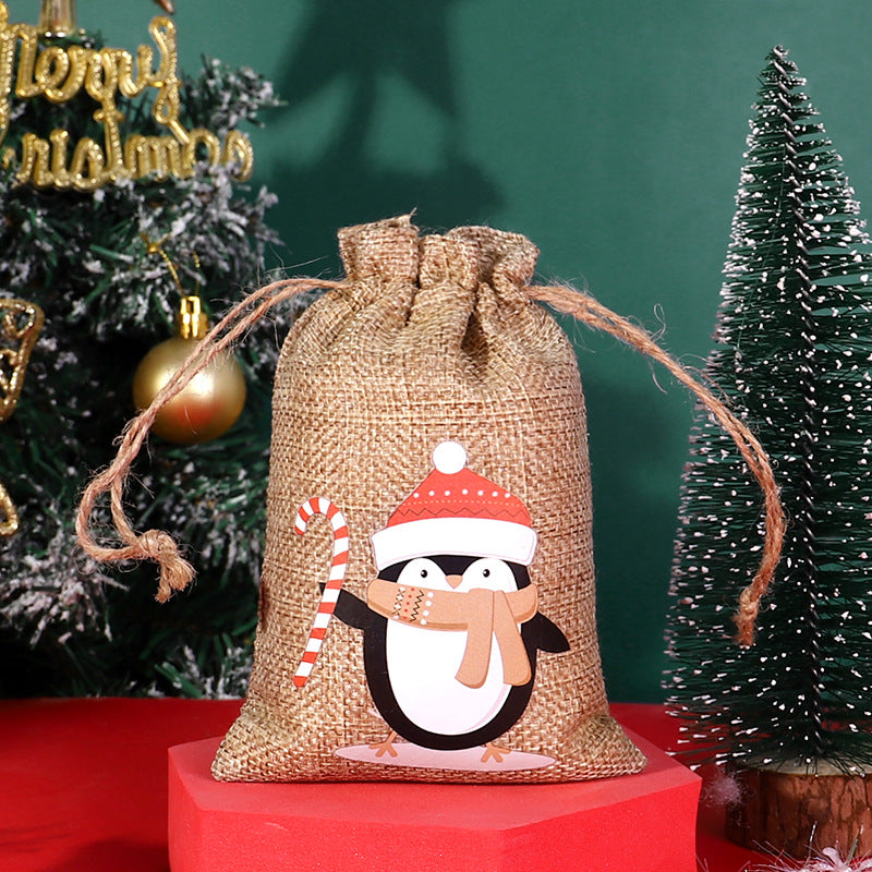 Christmas linen bag