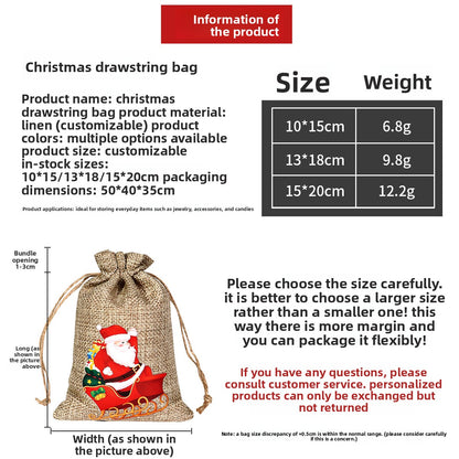 Christmas linen bag