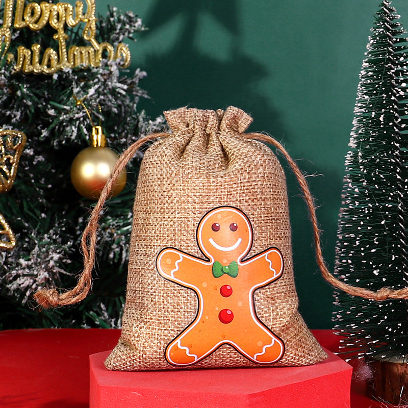 Christmas linen bag