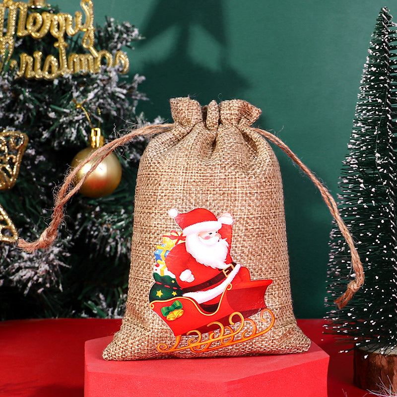 Christmas linen bag