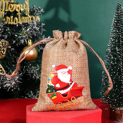 Christmas linen bag