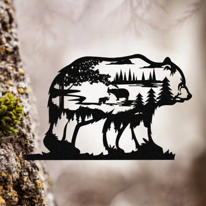 Christmas metal animal bear silhouette
