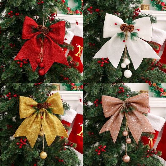 Christmas pearl cotton bowtie