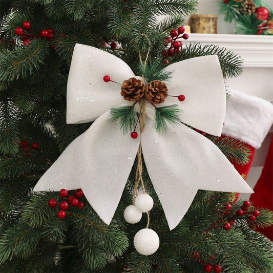Christmas pearl cotton bowtie