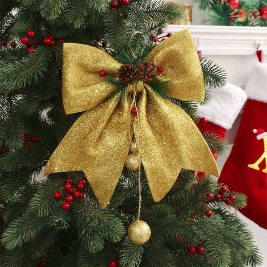 Christmas pearl cotton bowtie