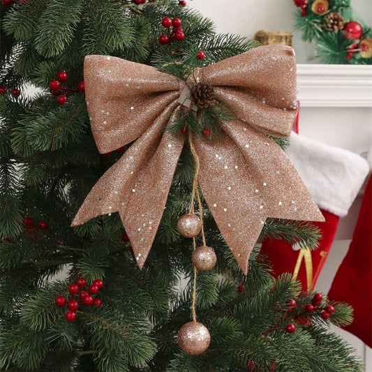 Christmas pearl cotton bowtie