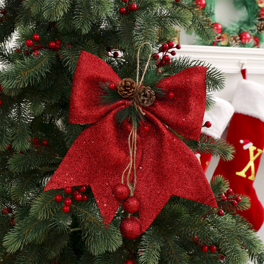 Christmas pearl cotton bowtie