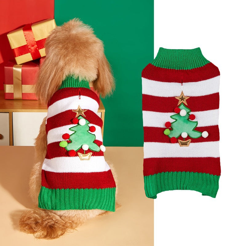 Christmas Pet Sweater with Festive Designs