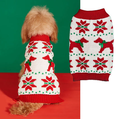 Christmas Pet Sweater with Festive Designs