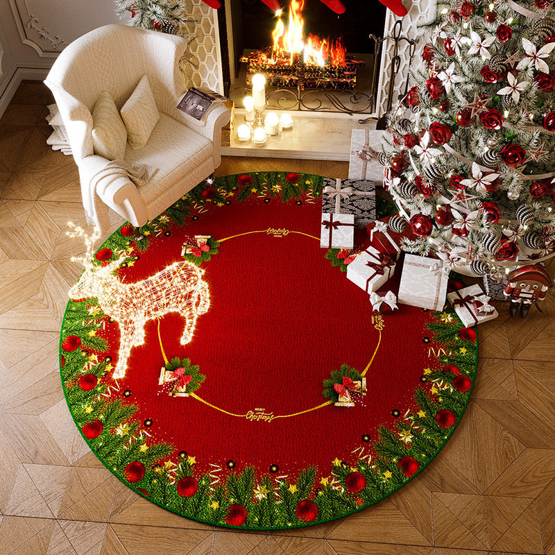 Christmas Round Carpet Non-slip Home Decor