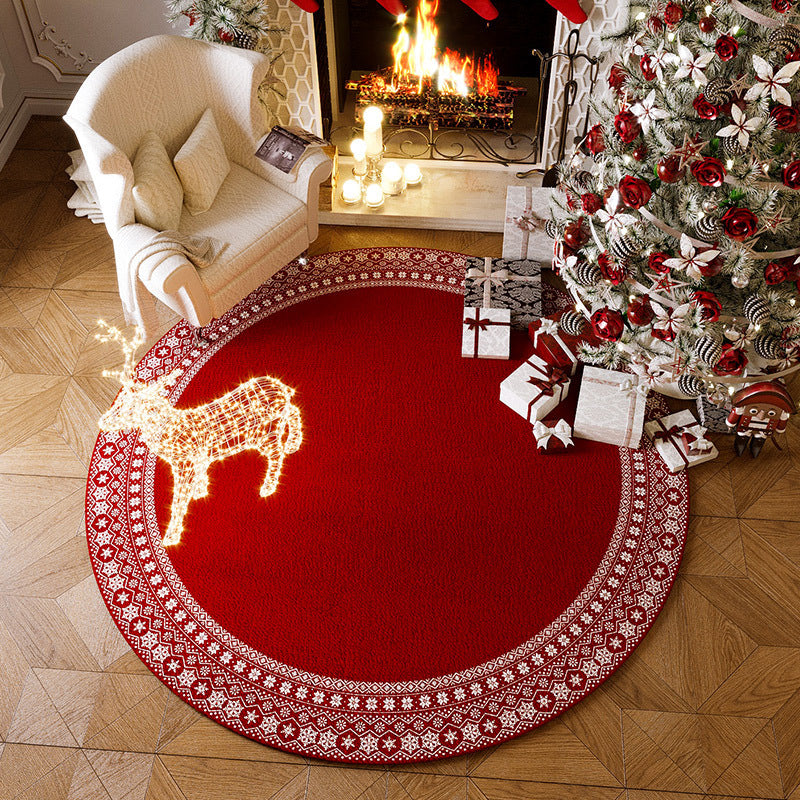 Christmas Round Carpet Non-slip Home Decor