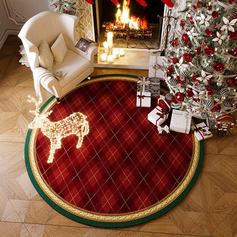 Christmas Round Carpet Non-slip Home Decor