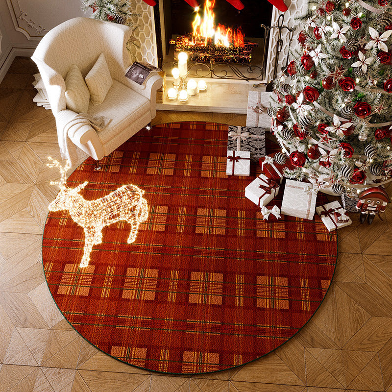 Christmas Round Carpet Non-slip Home Decor