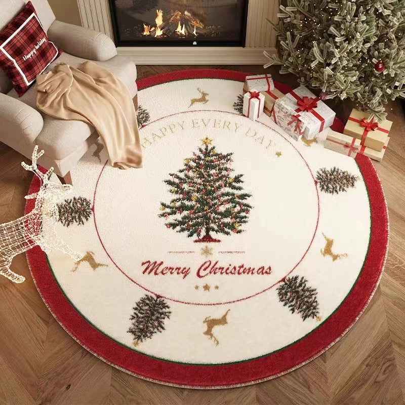 Christmas Round Carpet Non-slip Home Decor