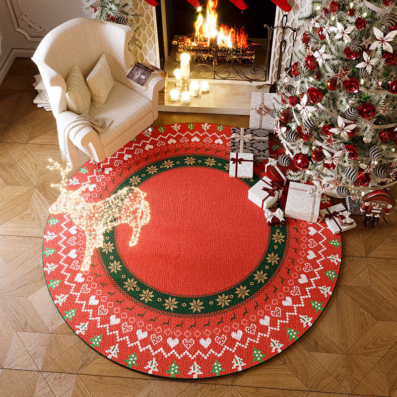 Christmas Round Carpet Non-slip Home Decor