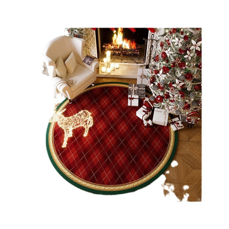 Christmas Round Carpet Non-slip Home Decor