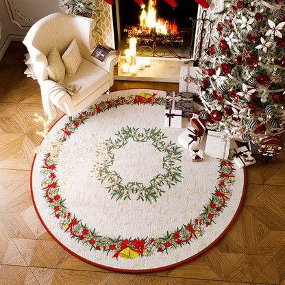 Christmas Round Carpet Non-slip Home Decor