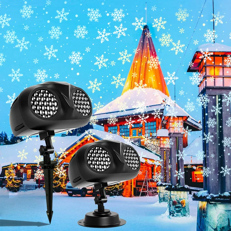 Christmas Snowflake Projector Light with Replaceable Film Patterns