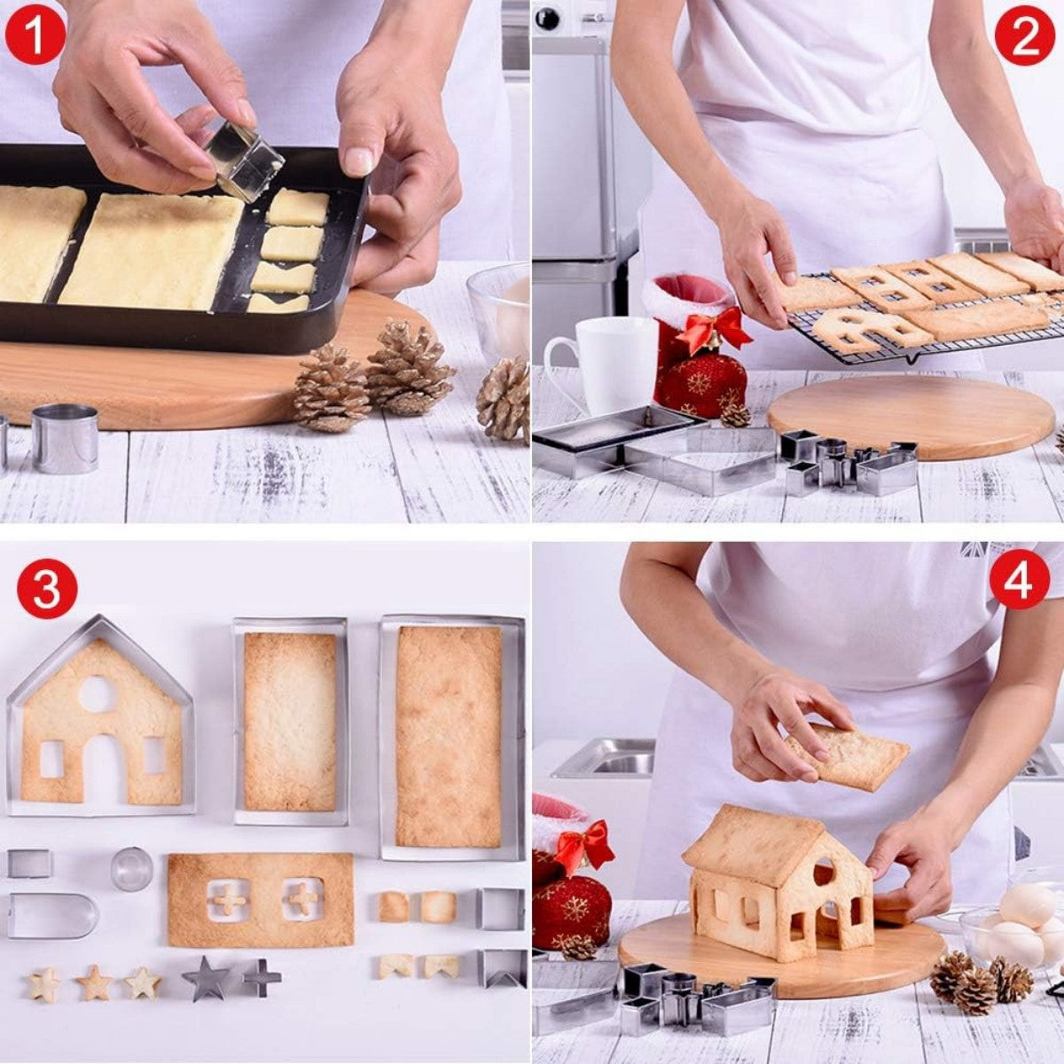 Christmas Stainless Steel Cookie Molds 10-Piece Set