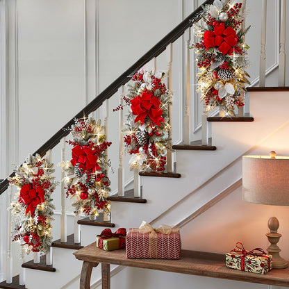 Christmas stair garland