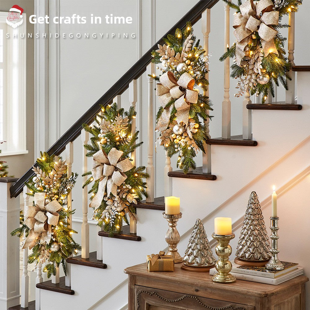 Christmas stair garland