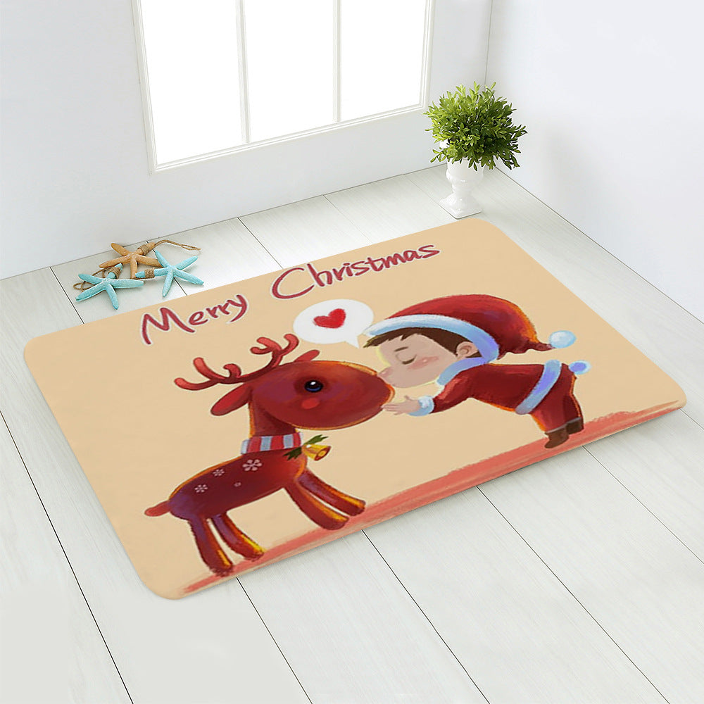 Christmas Themed Flannel Non-slip Door Mat