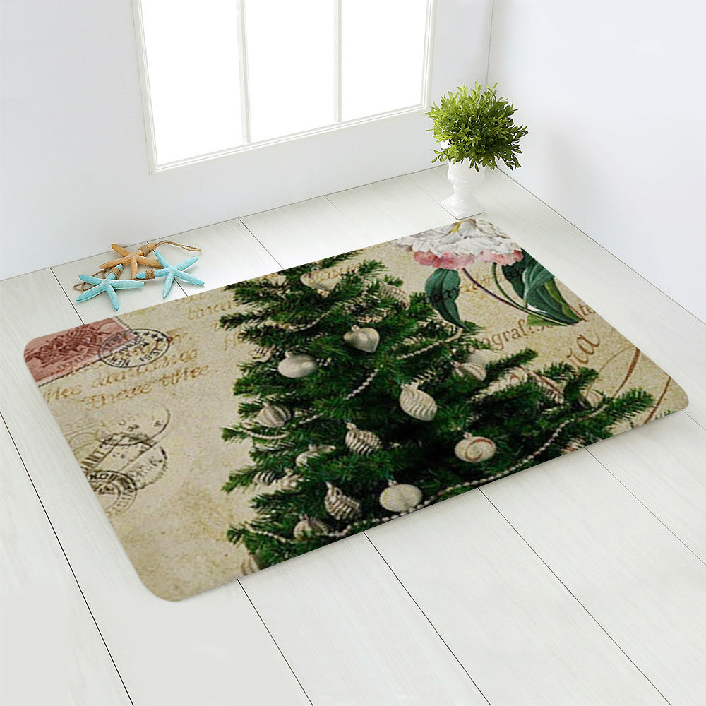 Christmas Themed Flannel Non-slip Door Mat