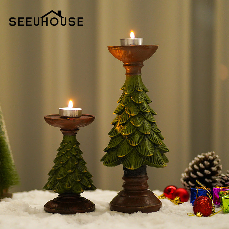 Christmas Tree Candle Holder Decor