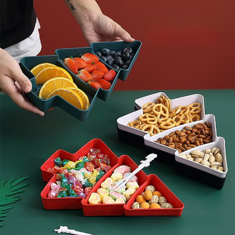 Christmas tree fruit plate