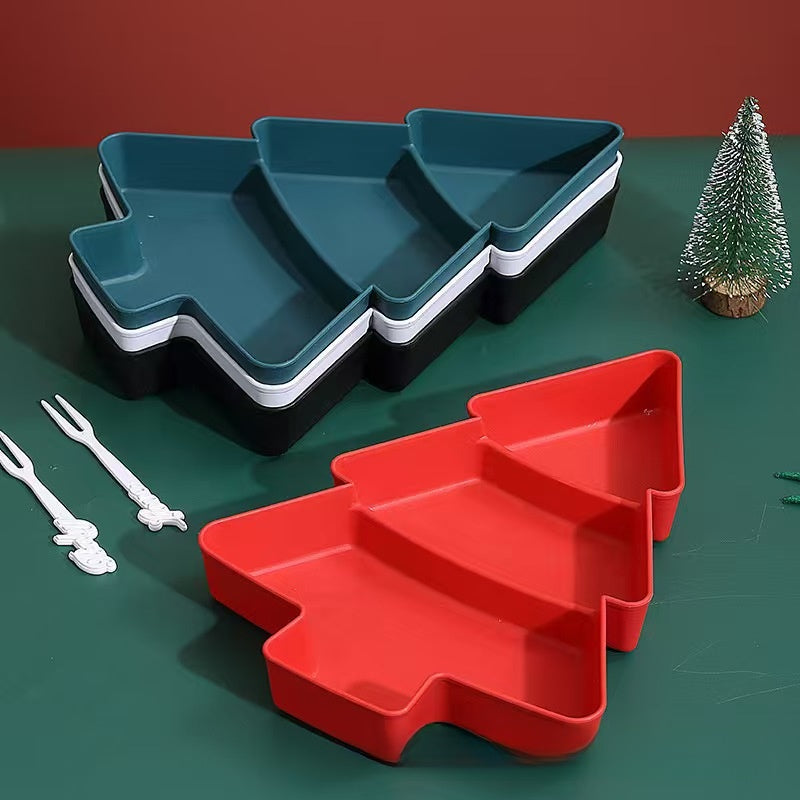 Christmas tree fruit plate