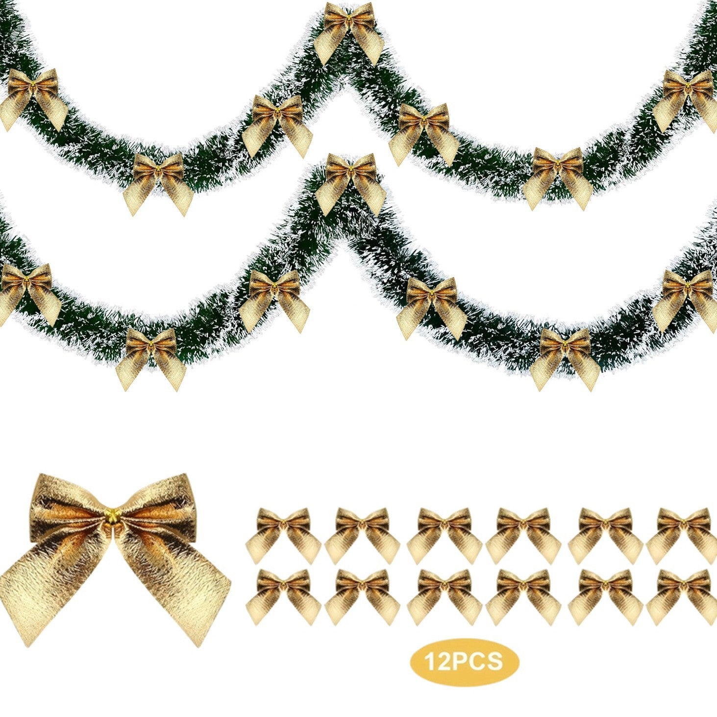 Christmas Tree Garland Ribbon with Bows