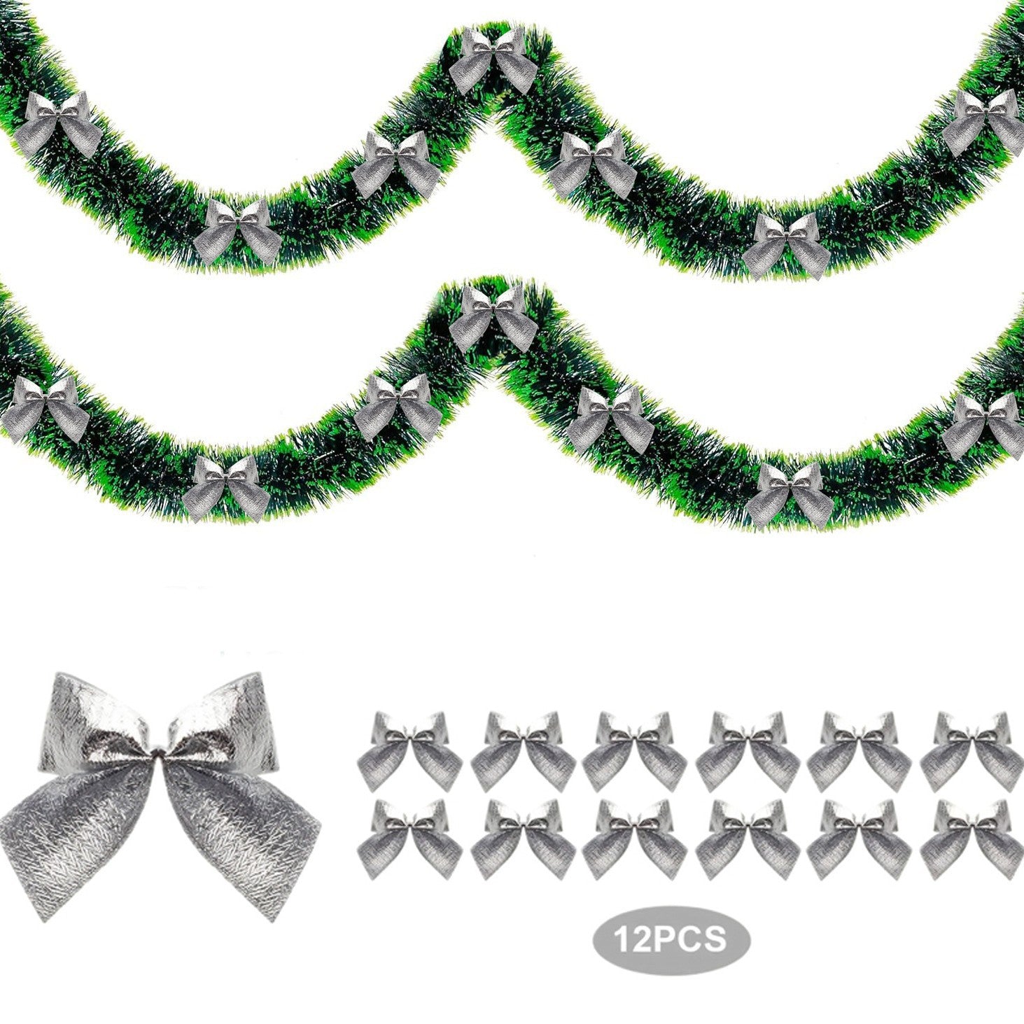 Christmas Tree Garland Ribbon with Bows