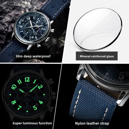 Chronograph Multifunction Luminous Quartz Watch