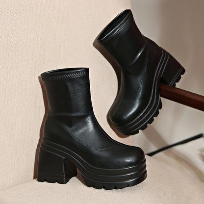 Chunky Heel Fashion Boots