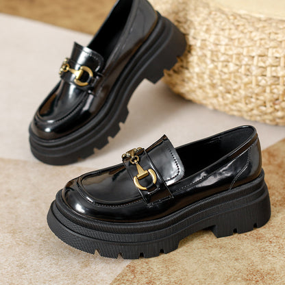 Chunky-soled leather shoes