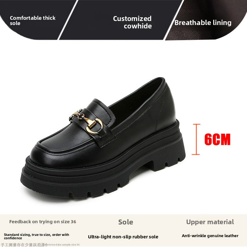 Chunky-soled leather shoes