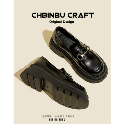 Chunky-soled leather shoes