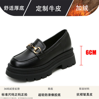 Chunky-soled leather shoes