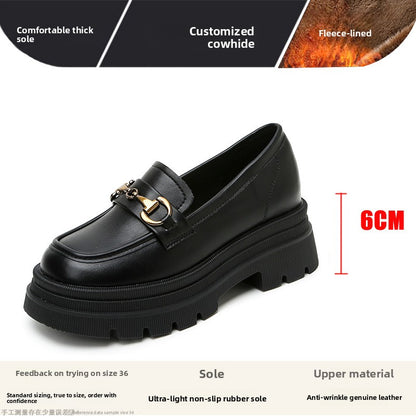 Chunky-soled leather shoes