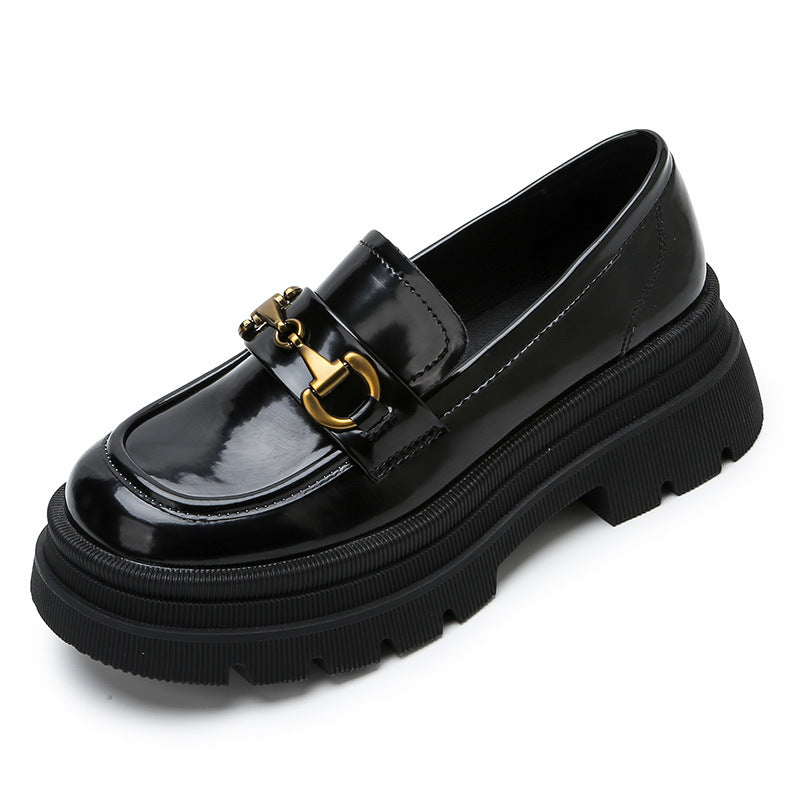 Chunky-soled leather shoes