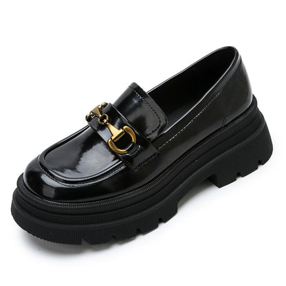 Chunky-soled leather shoes