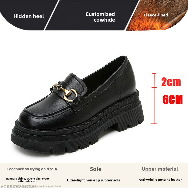 Chunky-soled leather shoes