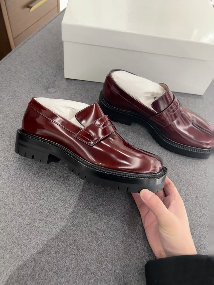 Chunky-soled split-toe loafer