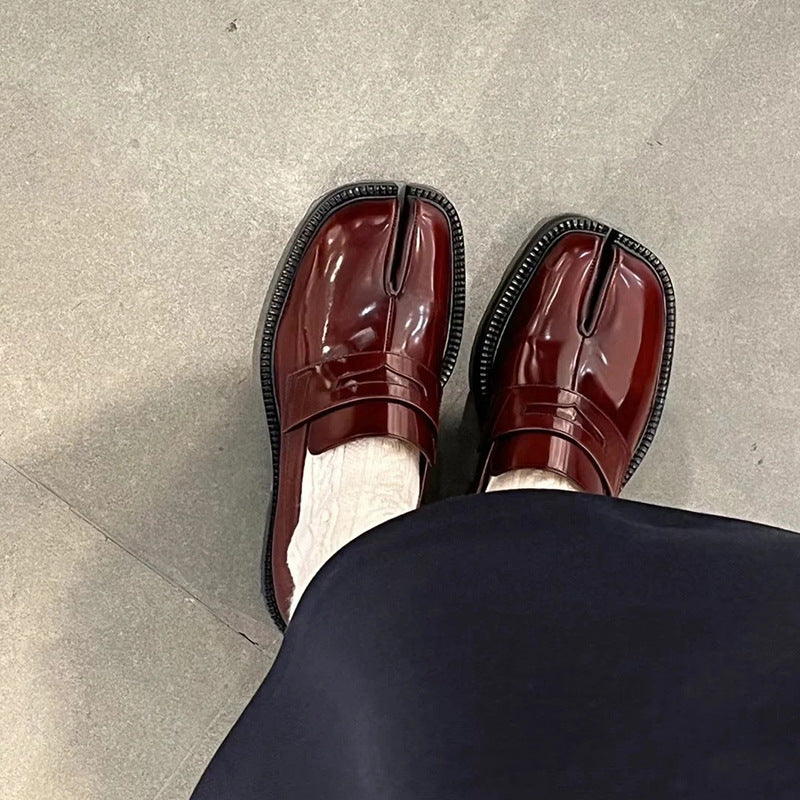 Chunky-soled split-toe loafer