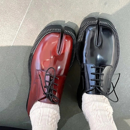 Chunky-soled split-toe loafer