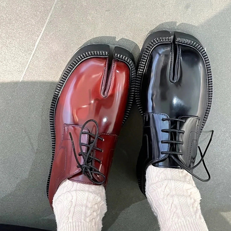 Chunky-soled split-toe loafer